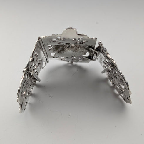 1898年 英國古董 純銀製 護士腰帶扣 118g Charles Edwards